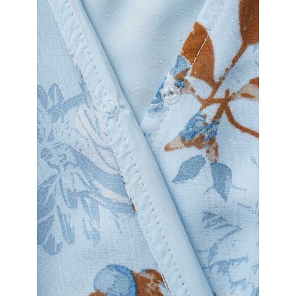 Size 28 5X Plus Size BloomChic Wrap Mesh Ruffle Sleeve Floral Dress - Picture 7 of 7